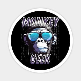 Monkey Geek Funny Gifts for Nerds IT Specialists Magnet
